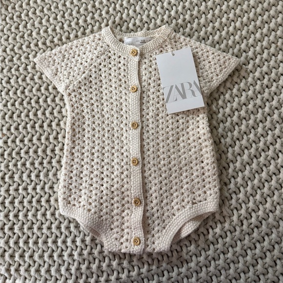 Zara Other - Zara Crochet Baby Romper 1-3m
